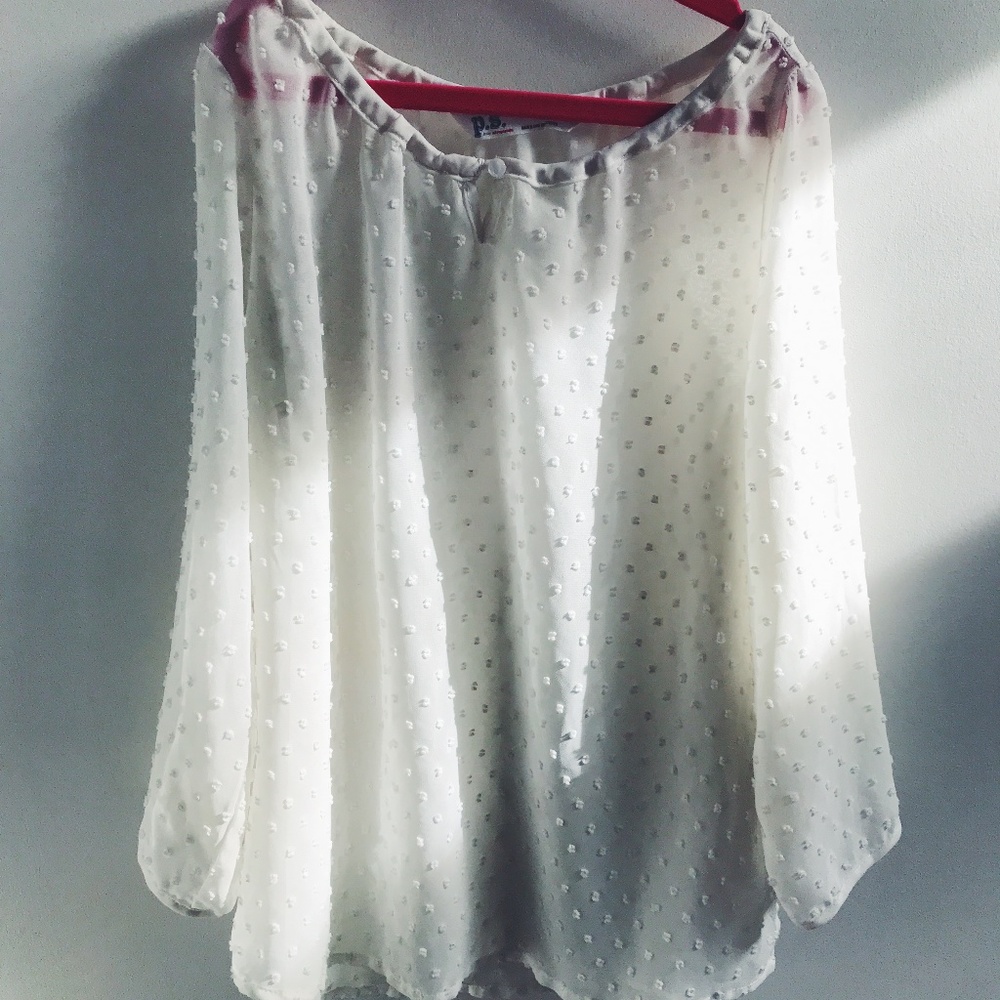 White sheer blouse!